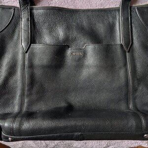 Lodis pebbled leather tote black style Sierra